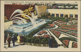 Famous Prometheus Statue, Rockefeller Plaza, Radio City, New York.