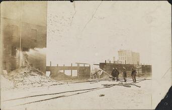 [Lumber yard fire.]