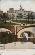 City Hall and Subway Station.  New York.