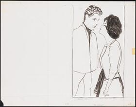 [George Segal as Tolen and Alexandra Berlin as Nancy in "The Knack".]