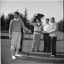 Arthur Godfrey [Godrey playing golf.]