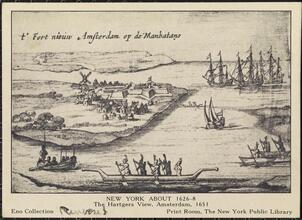 New York About 1626-8. The Hartgers View, Amsterdam, 1651