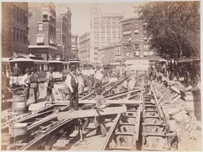 Union Square [Construction of the cable road on Broadway, 1891.]