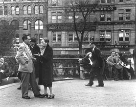Untitled [Man and woman in discussion, Union Square]