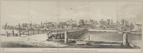 View of the Quarantine Grounds and Buildings, Staten Island, May 1858.