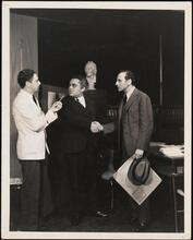 [Luther Adler as Dr. Gordon, J. Edward Bromberg as Dr. Hochberg and Morris Carnovsky as Dr. Levine in "Men in White".]