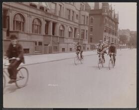 Bicycling, New York Streets.