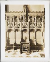 Wall Street and Broadway. Trinity Church. Interior, stall in chancel