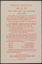 Special Election. Why and How You Register and Vote