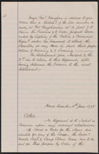 Order book of Oliver De Lancey, June 11, 1778-June 17, 1778, copied by Edward Floyd De Lancey in 1880