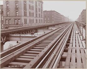 [Elevated train tracks.]
