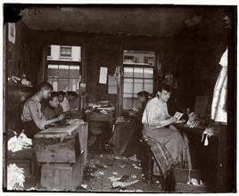 Necktie workshop in a Division Street tenement.