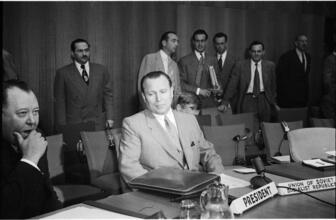 United Nations [Nasrollah Entezam at the General Assembly of the United Nations.]