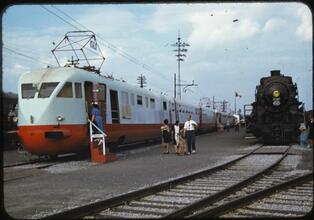 [Trains on display.]