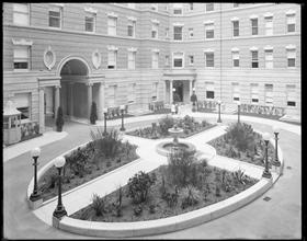 116th Street and Seventh Avenue. Graham Court Apartment House, courtyard.