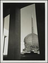 New York Worlds Fair. Perisphere and Trylon steel frame