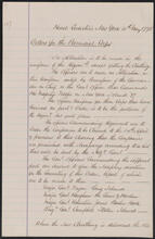 Order book of Oliver De Lancey, May 15, 1778-May 27, 1778, copied by Edward Floyd De Lancey in 1880