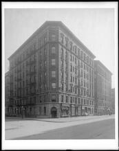 West 114th Street at the S.W. corner of St. Nicholas Avenue. The Lucille Apartment House.