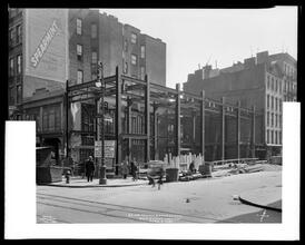 Norfolk Street and Grand Street, S.E. corner. Progress view, Corn Exchange Bank.