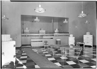 Rex Cole [showrooms]. Interior toward balcony.