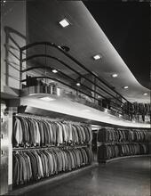 [Interior of Crawford Store with suit jackets.]