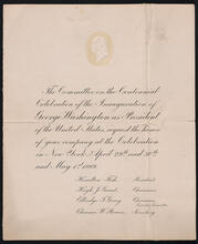 Centennial Celebration of the Inauguration of George Washington as President of the United States