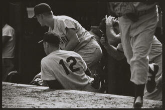 Roger Maris [with Gil McDougald of the New York Yankees.]