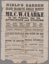 Grand dramatic jubilee benefit tendered by his professional associates and friends to Mr. C. W. Clarke on this Wednesday, June 2, afternoon and evening