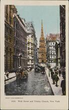 Wall Street and Trinity Church, New York.