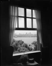 [View, out of a window, of Central Park.]