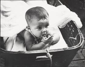 Community Service Society, Infant in a Basket Used for Transporting Around Grounds.