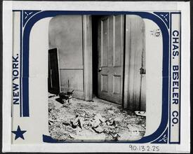 Organized Charity. Dirty Tenement Hallway.
