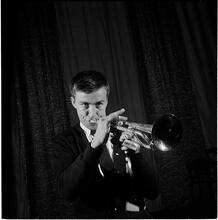 Swing Band Contest Sponsored by LOOK [Man playing the trumpet.]