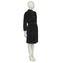 Suit with jacket and skirt in black wool pile
