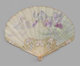 Folding fan with painted irises