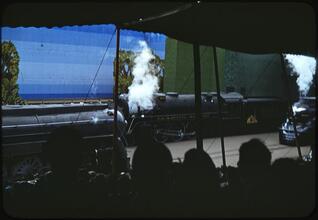 [Scene from the Railroads on Parade show.]