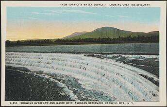 Looking Over the Spillway, Showing Overflow and Waste Weir, Ashokan Reservoir, Catskill Mts., N. Y.