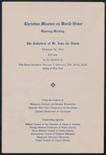Christian Mission on World Order Opening Meeting