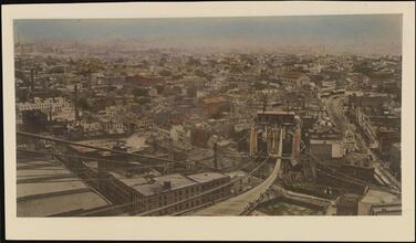 [From the Brooklyn Bridge, looking up Fulton Street.]