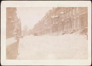 [Pierrepont Street, after the blizzard of 1888.]