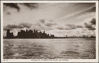 Silhouette of Manhattan Island and Bridges