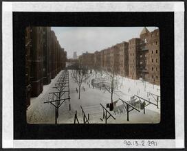 Riverside Buildings, Brooklyn. Interior Court, Winter.