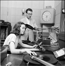 Teenage Radio Show [Teenage girl in a radio studio.]