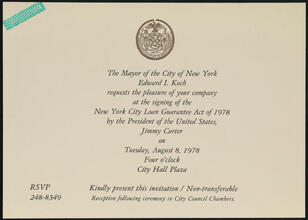 Signing of the New York City Loan Guarantee Act of 1978