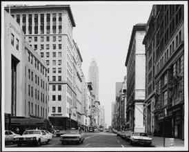 [Looking north on Fifth Avenue from across the Empire State Building.]