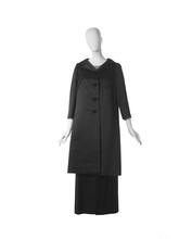 Evening coat in black satin