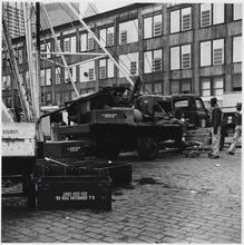 'Gravediggers', Beekman Dock, Site of New Fulton Mall, March 1982.