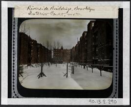 Riverside Buildings, Brooklyn. Interior Court, Winter.