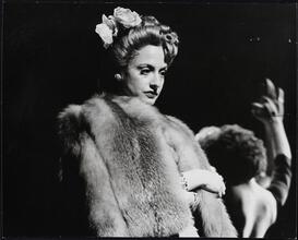 [Patti LuPone as Eva Perón in "Evita".]