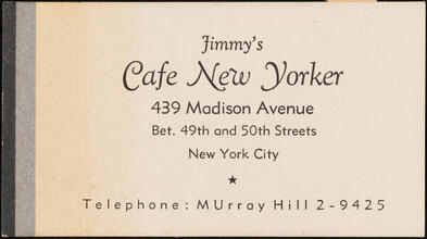 Jimmy's Cafe New Yorker